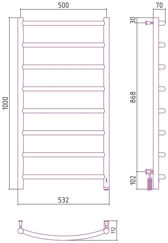 Полотенцесушитель электрический Сунержа Галант 4.0 00-0831-1050 хром