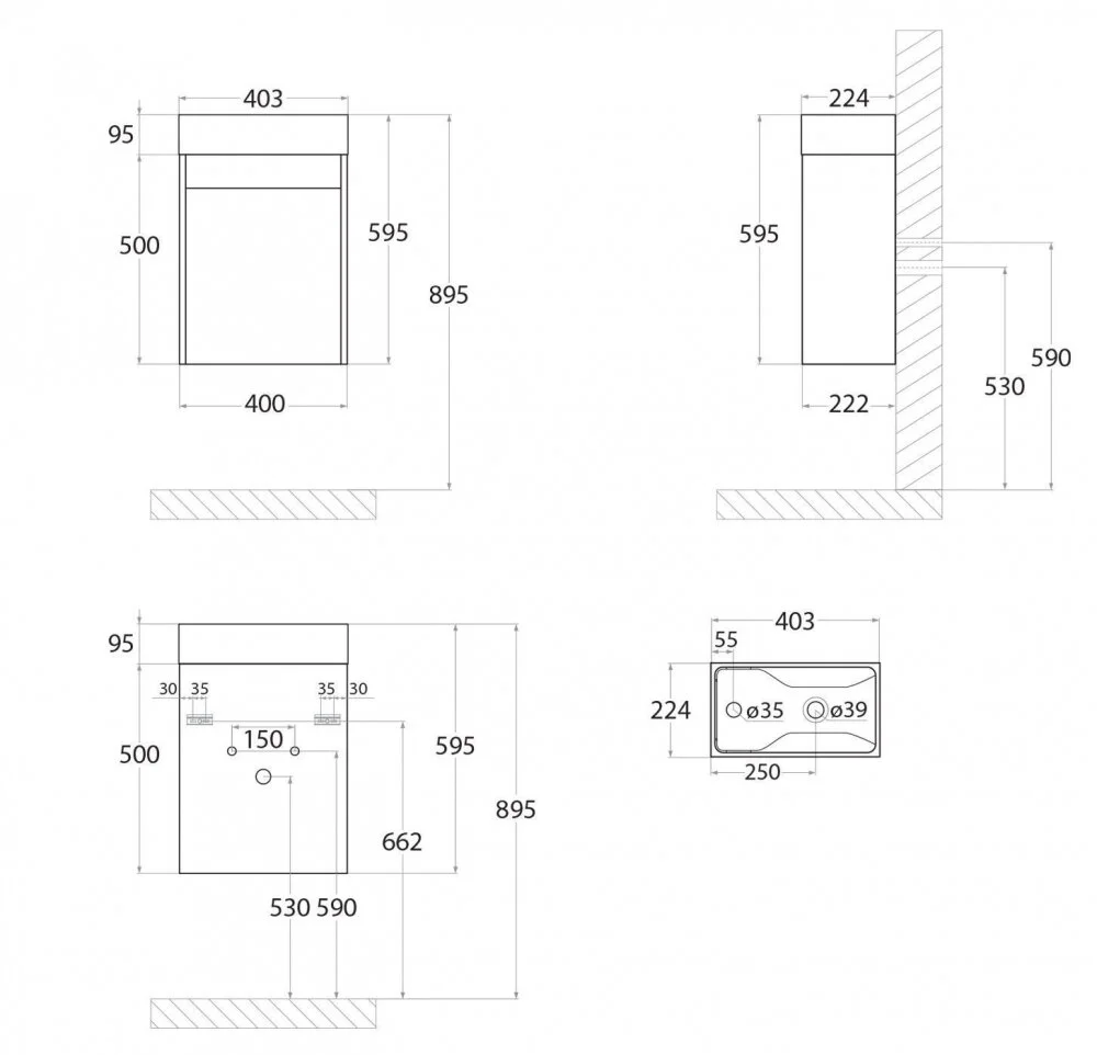 Тумба под раковину Art&Max Family Family-M-400-1D-SO-HG коричневый