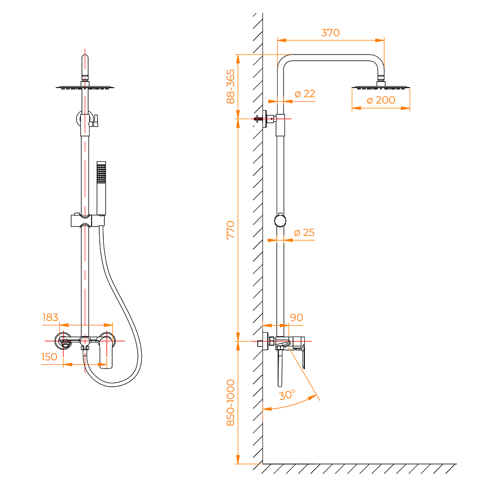 Душевая стойка RGW Shower Panels 59140127-11 серый