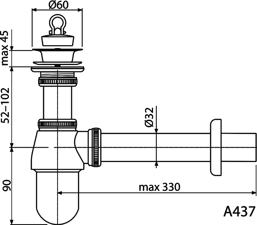 Сифон для раковины AlcaPlast A437