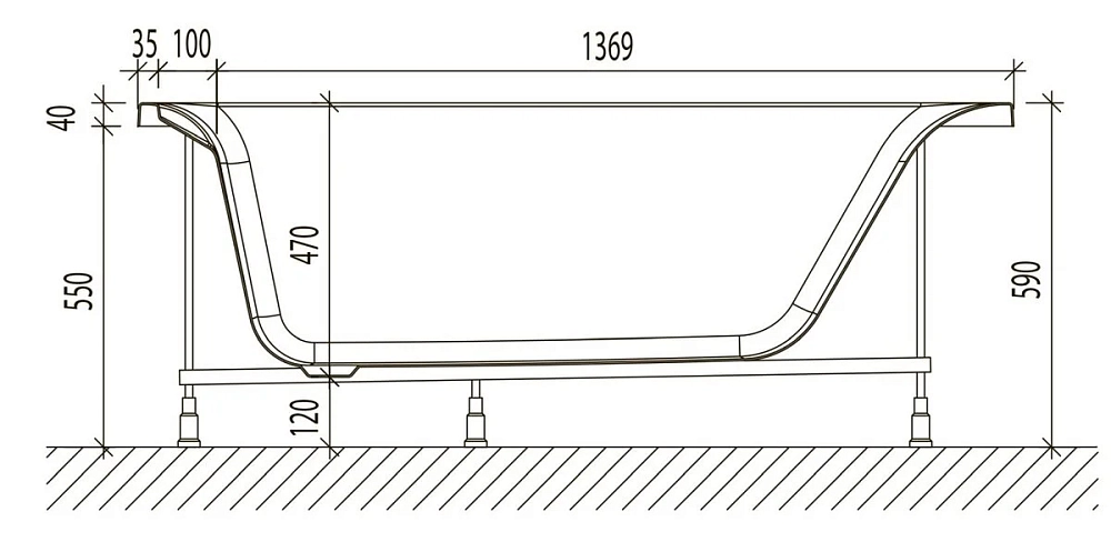 Акриловая ванна Eurolux Qwatry E1015070029 белый