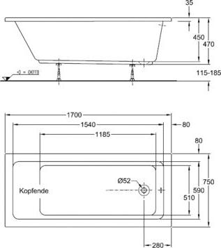 Акриловая ванна Geberit iCon 650475000, белый