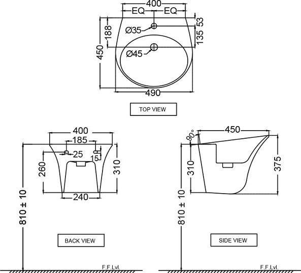 Раковина 49 см Jaquar Ornamix ONS-WHT-10801