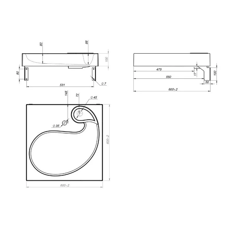 Раковина Stella Polar Шебби SP-00001732 белый