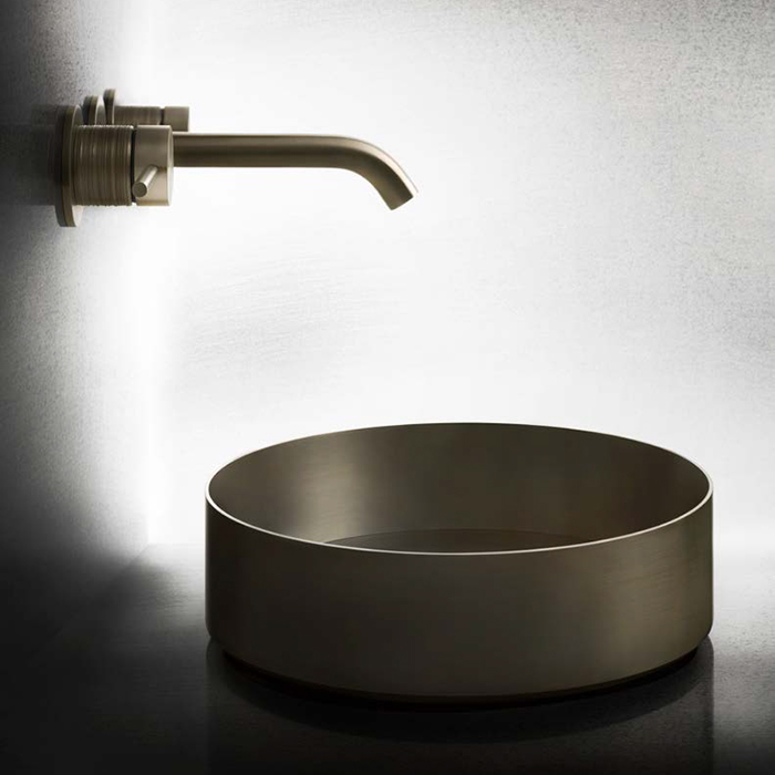 Раковина накладная 40 см Gessi 316 54601#726, warm steel brushed PVD