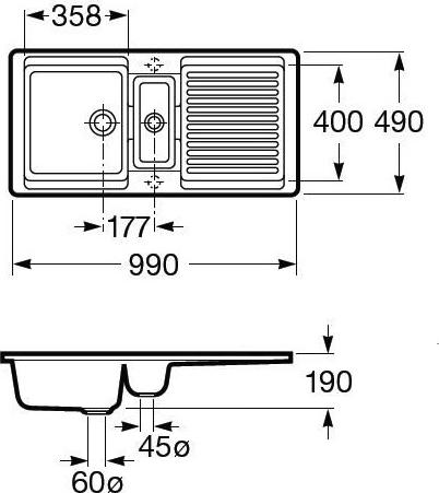 Кухонная мойка 100 см Roca Chef 880011000