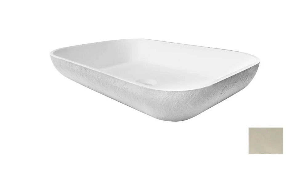 Раковина накладная Acquabella Lavabo LAVABO_ON-TOP_RECTANGLE_SLATE_CREMA бежевый