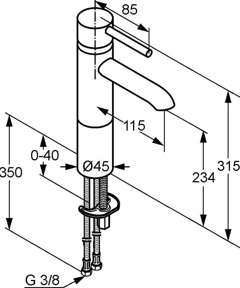 Смеситель Kludi Bozz 382960576 для раковины