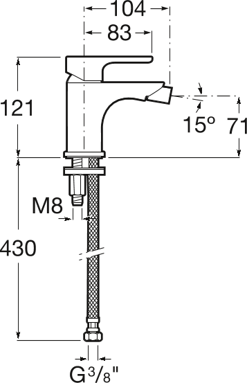 Смеситель для биде Roca L20 5A6B09C0M