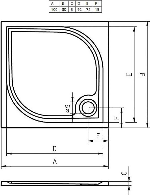 Душевой поддон Riho Kolping DB31 100x80 см белый + сифон, D004006005