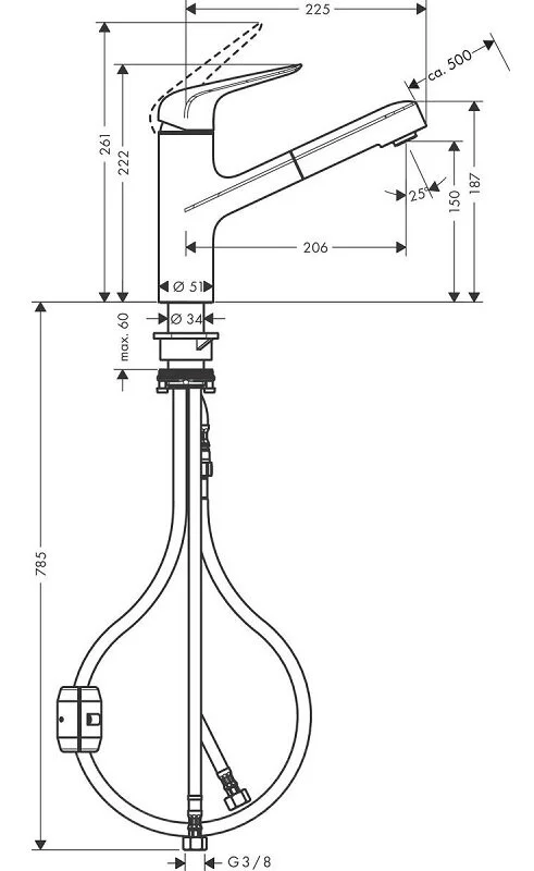 Смеситель для кухни Hansgrohe Focus 71814000 хром