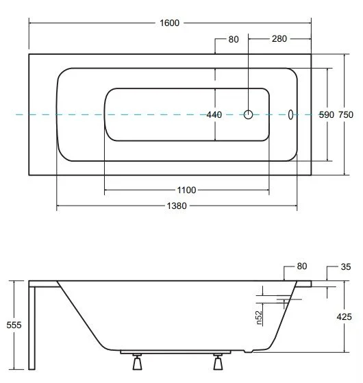 Акриловая ванна Besco Talia WAT-160-PK белый