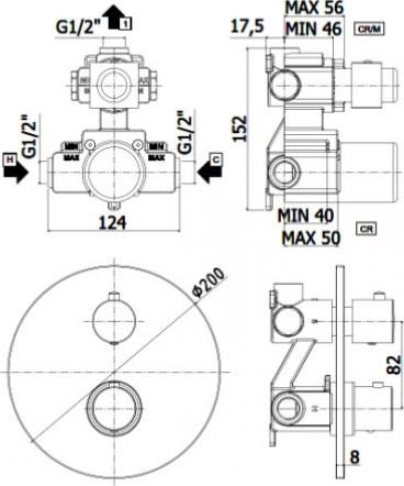 Смеситель Paffoni Light LIQ013CR для душа