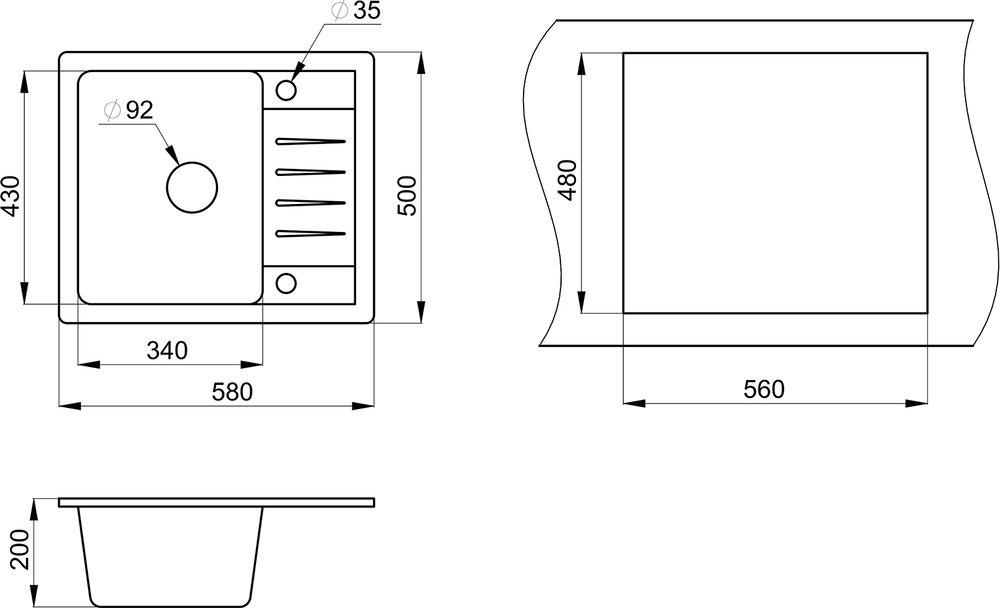 Мойка кухонная Granula Standart ST-5803 бежевый