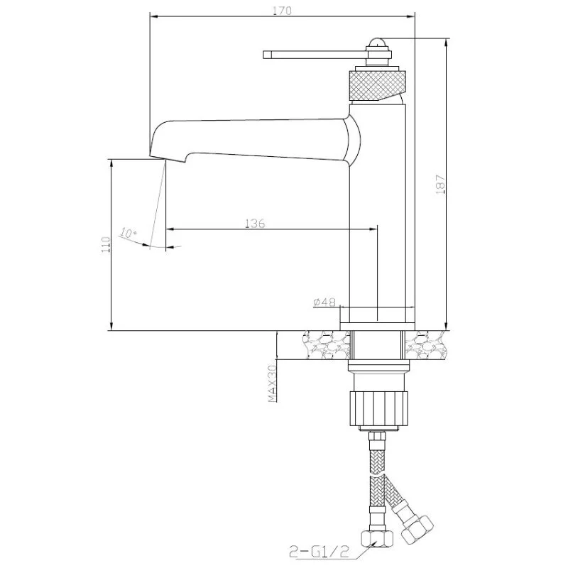 Смеситель для раковины Esko Bangkok Gun metal BG26GM серый