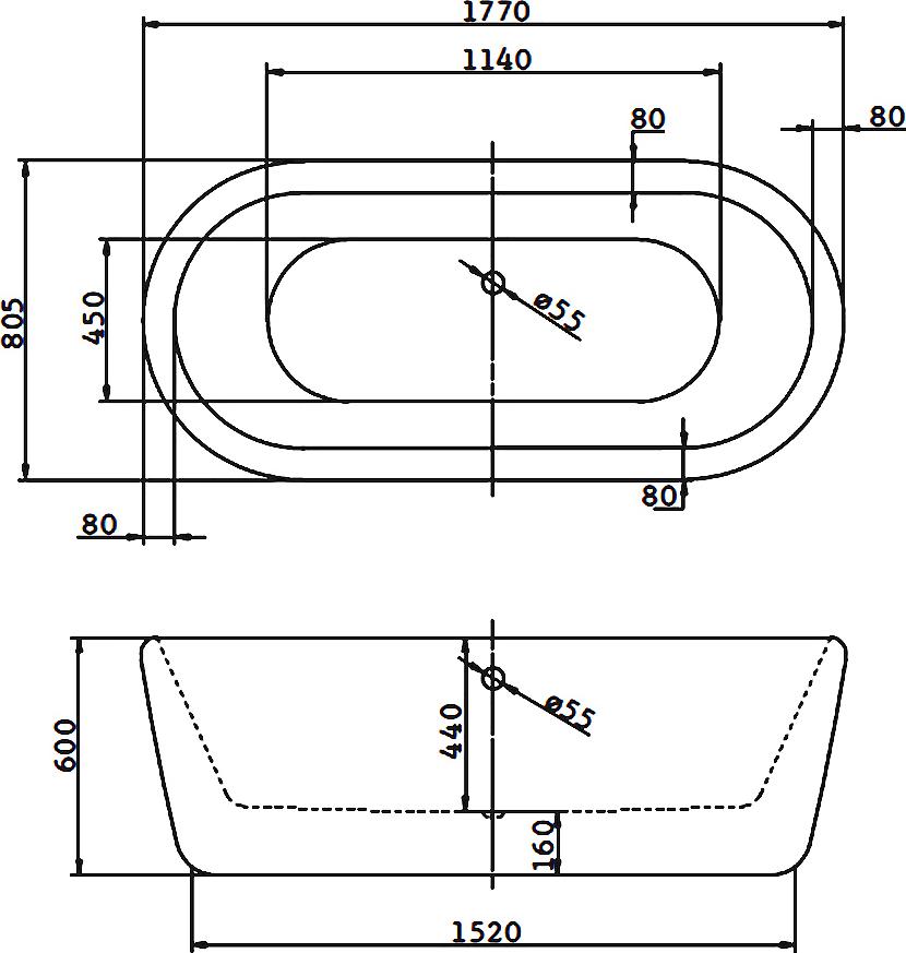 Акриловая ванна BelBagno 177х80.5 BB29