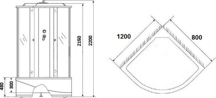 Душевая кабина Niagara Standart+ 2140134RN 120х80х220 стекло тонированное