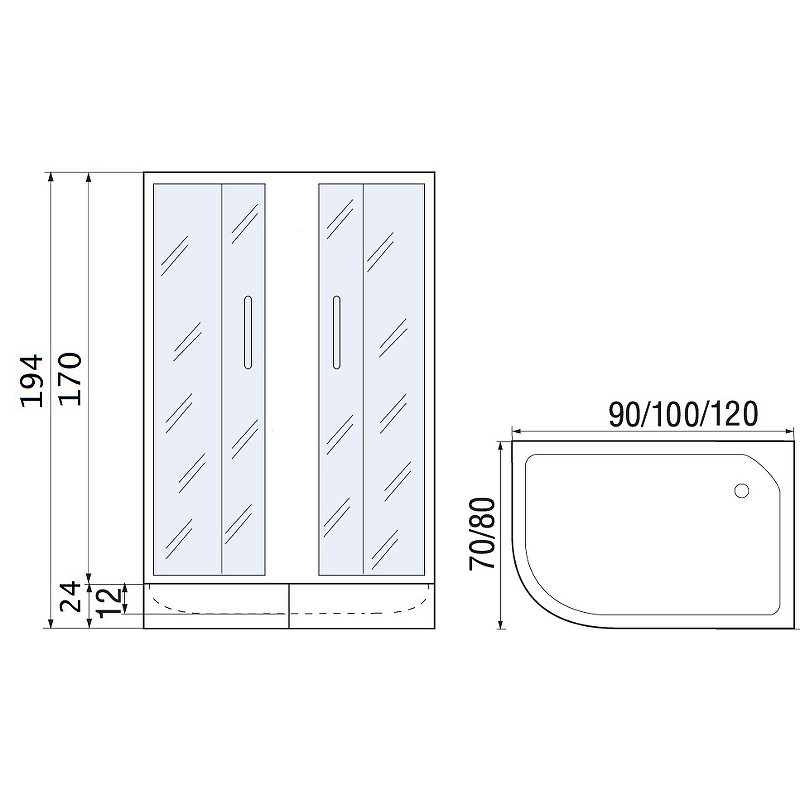 Душевой уголок River Don 120x80 10000008311 с поддоном