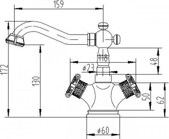 Смеситель Zorg Antic A 3007U-SL для раковины