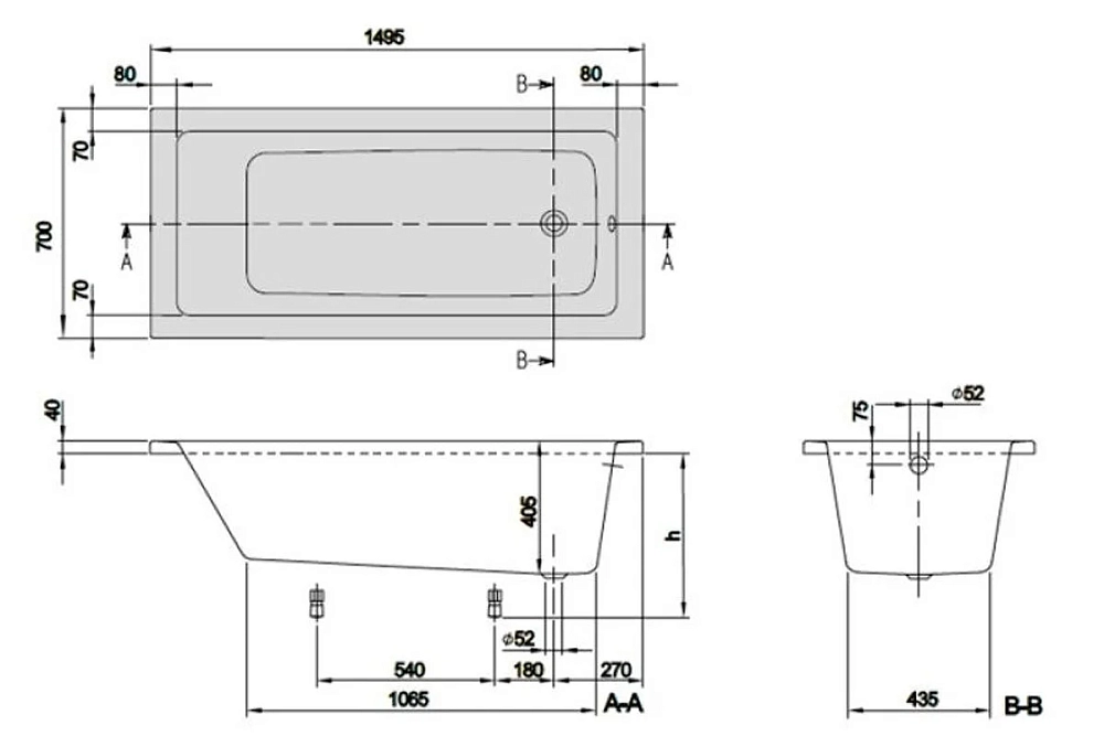 Акриловая ванна Villeroy & Boch Targa Plus UBA150NES2V01 белый