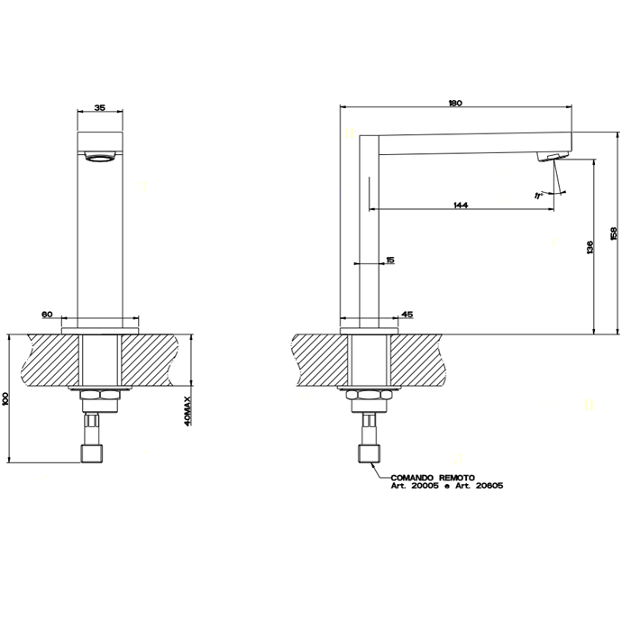 Излив для раковины Gessi Rettangolo 20094#031, хром