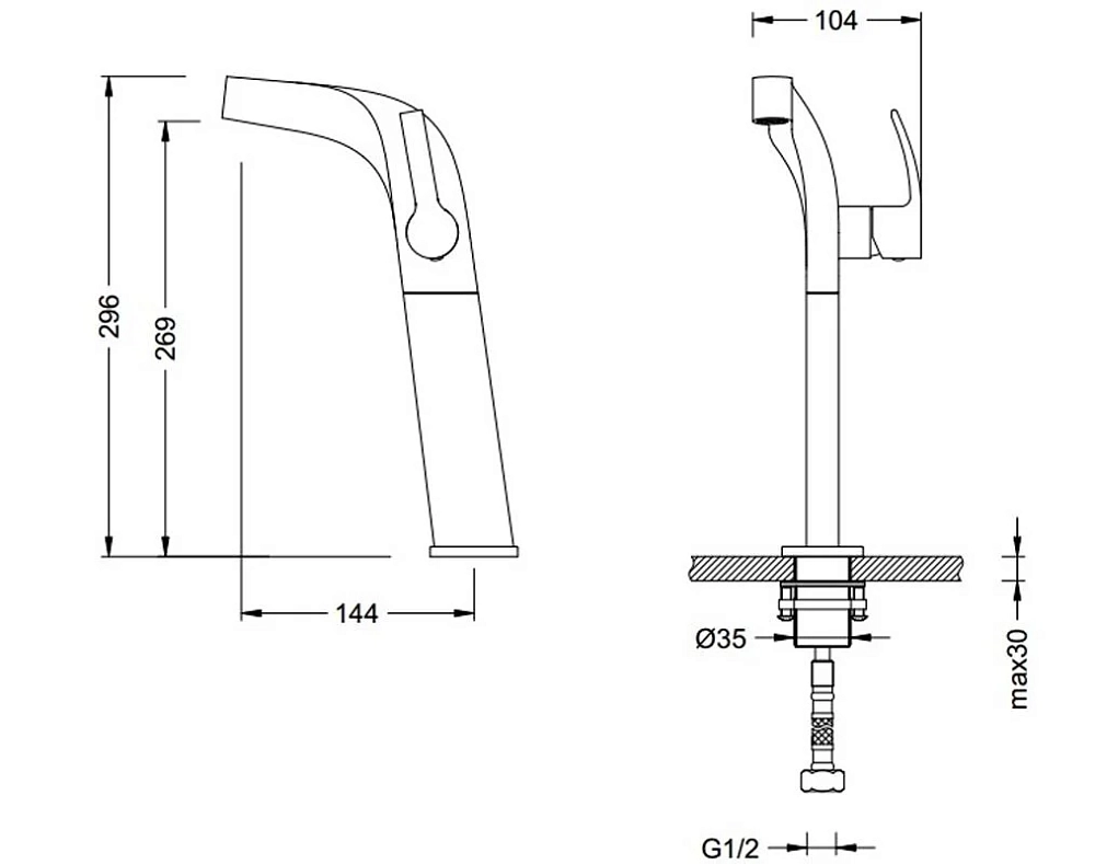 Смеситель для раковины Schein Whirl 42221/8035002 хром