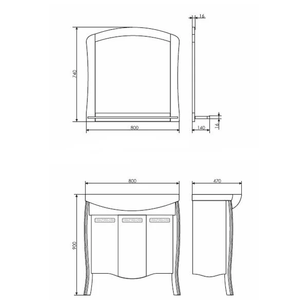 Тумба под раковину Comforty Венеция 3130163 белый