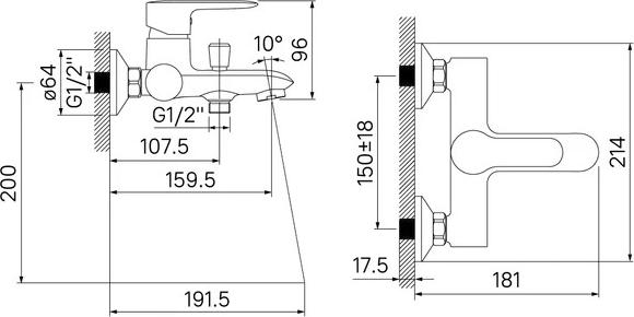 Смеситель для ванны Iddis Cuba CUBSB00i02WA, хром