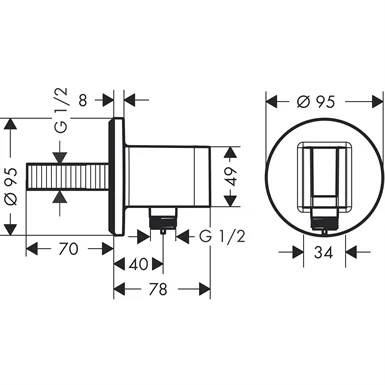 Шланговое подключение  Axor ShowerSolutions 36733000 хром