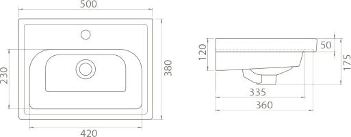 Мебельная раковина Smile CeraStyle Frame 50 Z0000011144