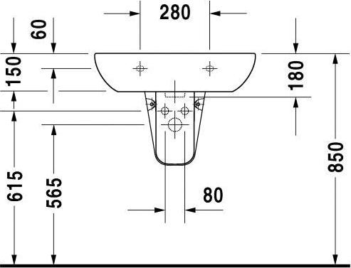 Полупьедестал для раковины Duravit D-Code 08571800002