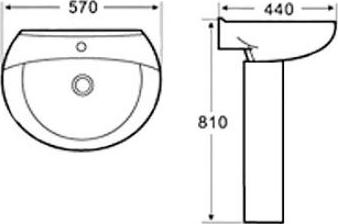 Раковина Arcus 6002 white с пьедесталом