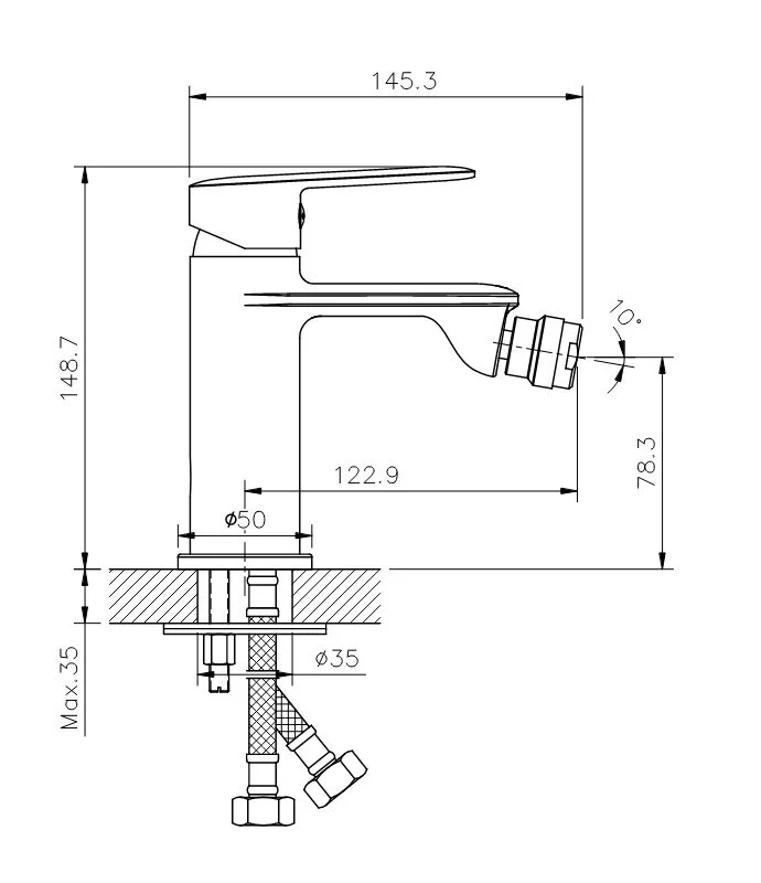 Смеситель для биде Koller Pool Line LN0300 хром