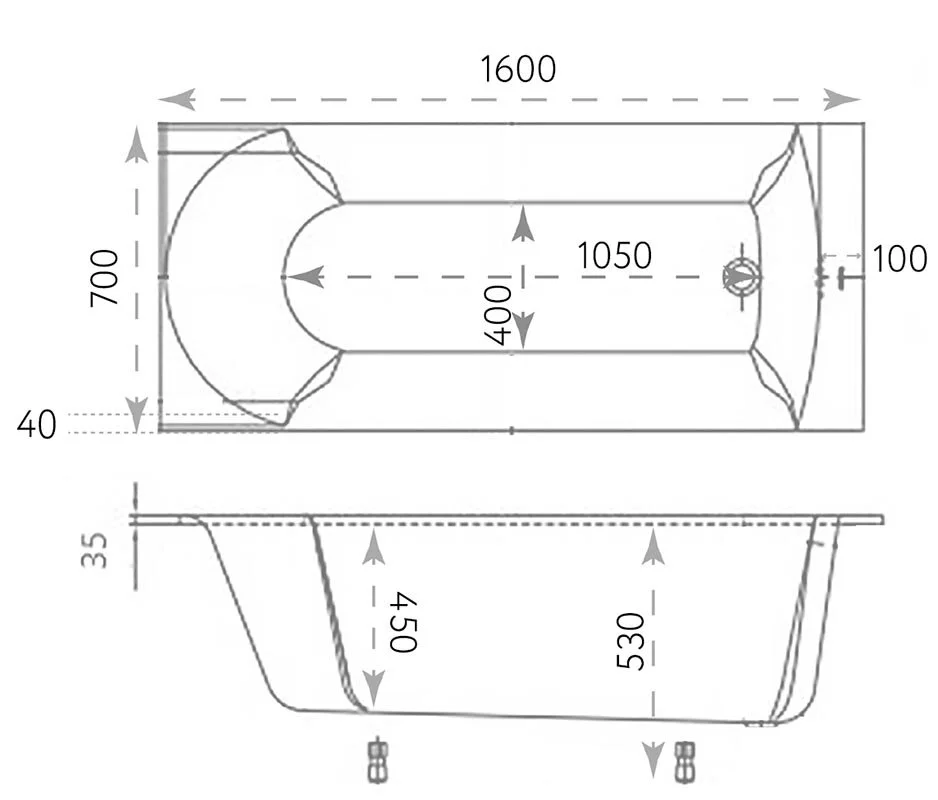 Ванна из искуственного камня Marmo Bagno MB-GL160-70 белый