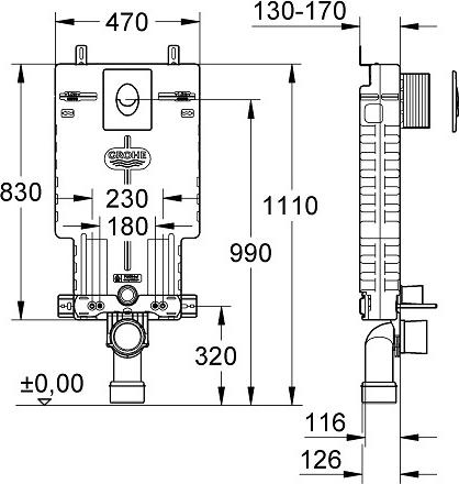 Смывной бачок для унитаза Grohe Uniset 38724001