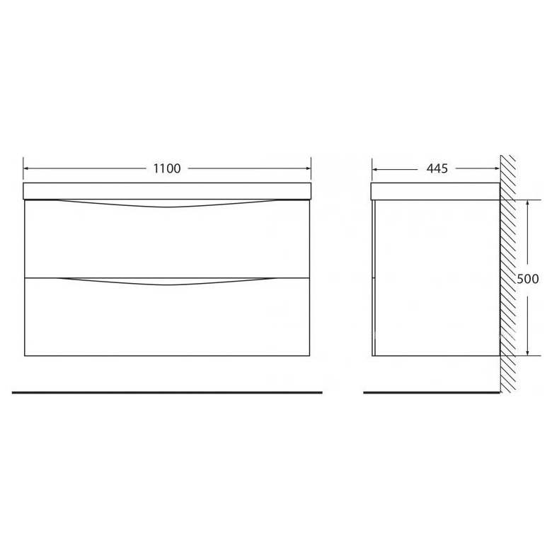 Тумба под раковину BelBagno MARINO-1100-2C-SO-RN-P 110 см, Rovere Nature