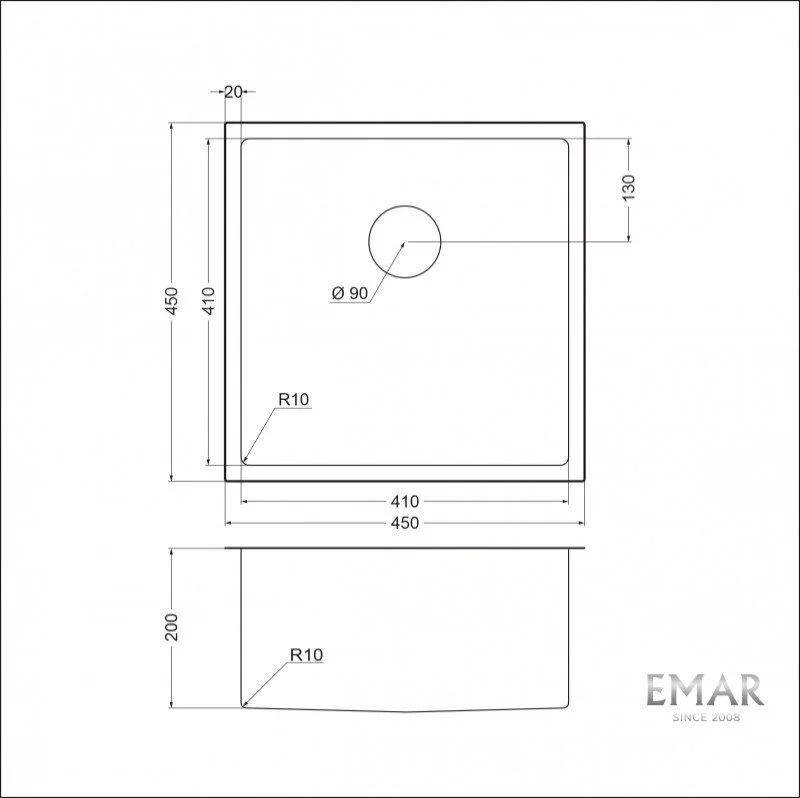 Кухонная мойка Emar Best EMB-112 PVD Nano Dark черный