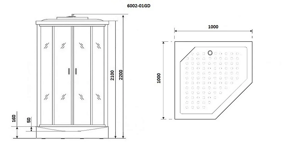 Душевая кабина Niagara Premium NG-6002-01GD