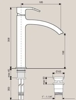 Смеситель для раковины Emmevi Niagara 74003-BIGCR хром