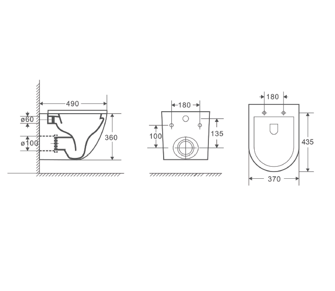 Унитаз D&K Matrix DT1396016 белый