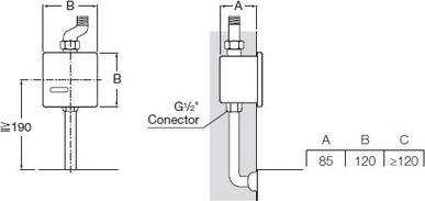 Сливной механизм для писсуара Roca 5A9602C00, хром