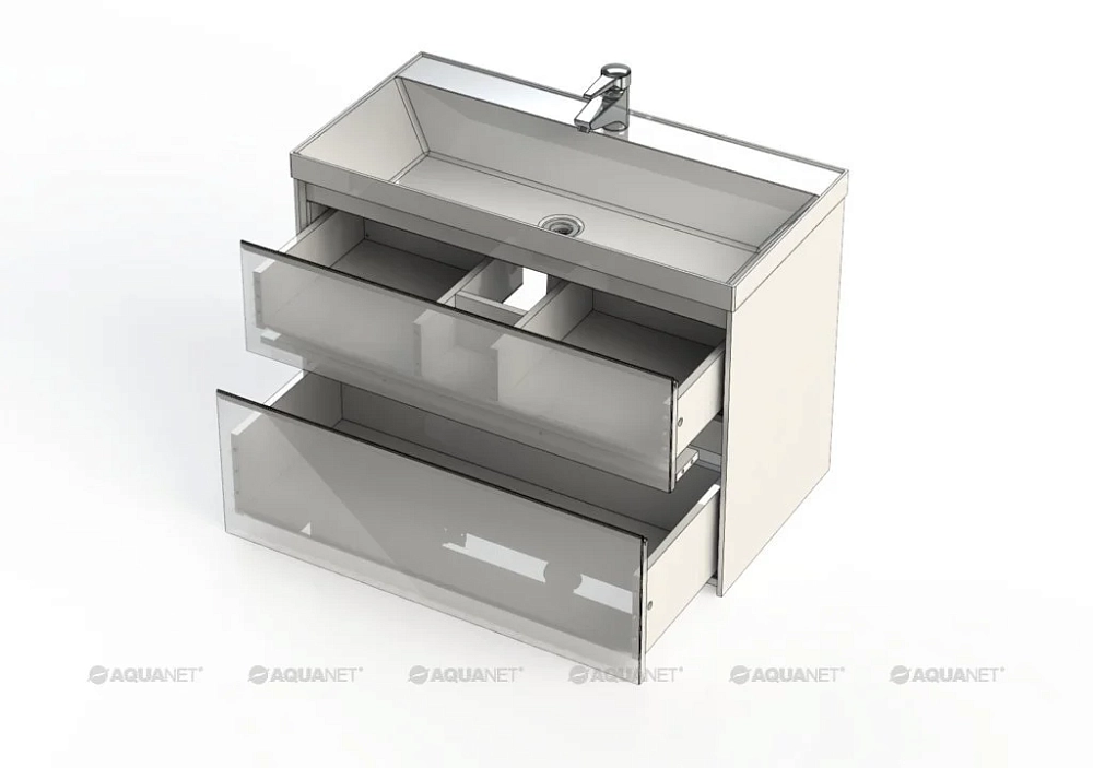 Тумба под раковину Aquanet Гласс 235664 белый