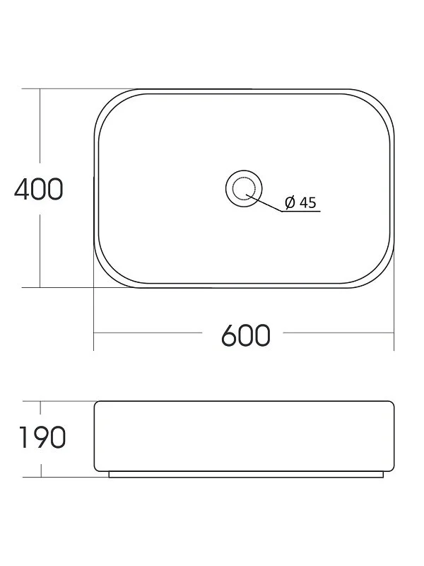 Раковина накладная Orange B03-600W белый