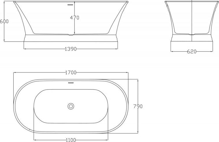 Акриловая ванна BelBagno 170х79 BB402-1700-790