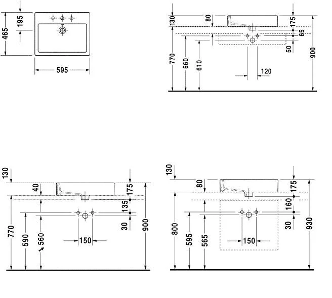 Раковина Duravit Vero 0452600000, 59,5 х 46,5 см