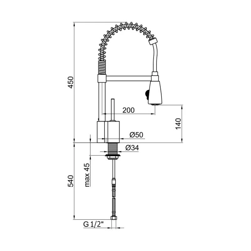 Смеситель для кухни Webert Kitchen Omega OM920602015 хром