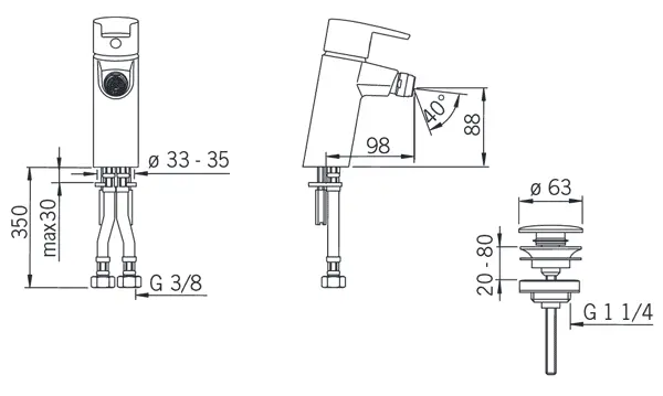 Смеситель для биде Oras Cubista 2818F хром