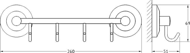 Крючок FBS Standard STA 025 на планке