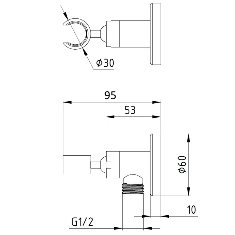 Шланговое подключение  Elghansa Shower Hose Outlet WS-18 хром