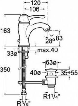 Смеситель для раковины Roca Modena 5A3033C00